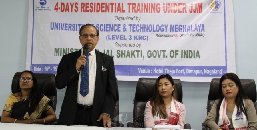 USTM, Vice Chancellor, Prof GD Sarma speaking during the inaugural of residential training under Jal Jeevan at Hotel Theja Fort, Dimapur on November 16. (DIPR Photo)